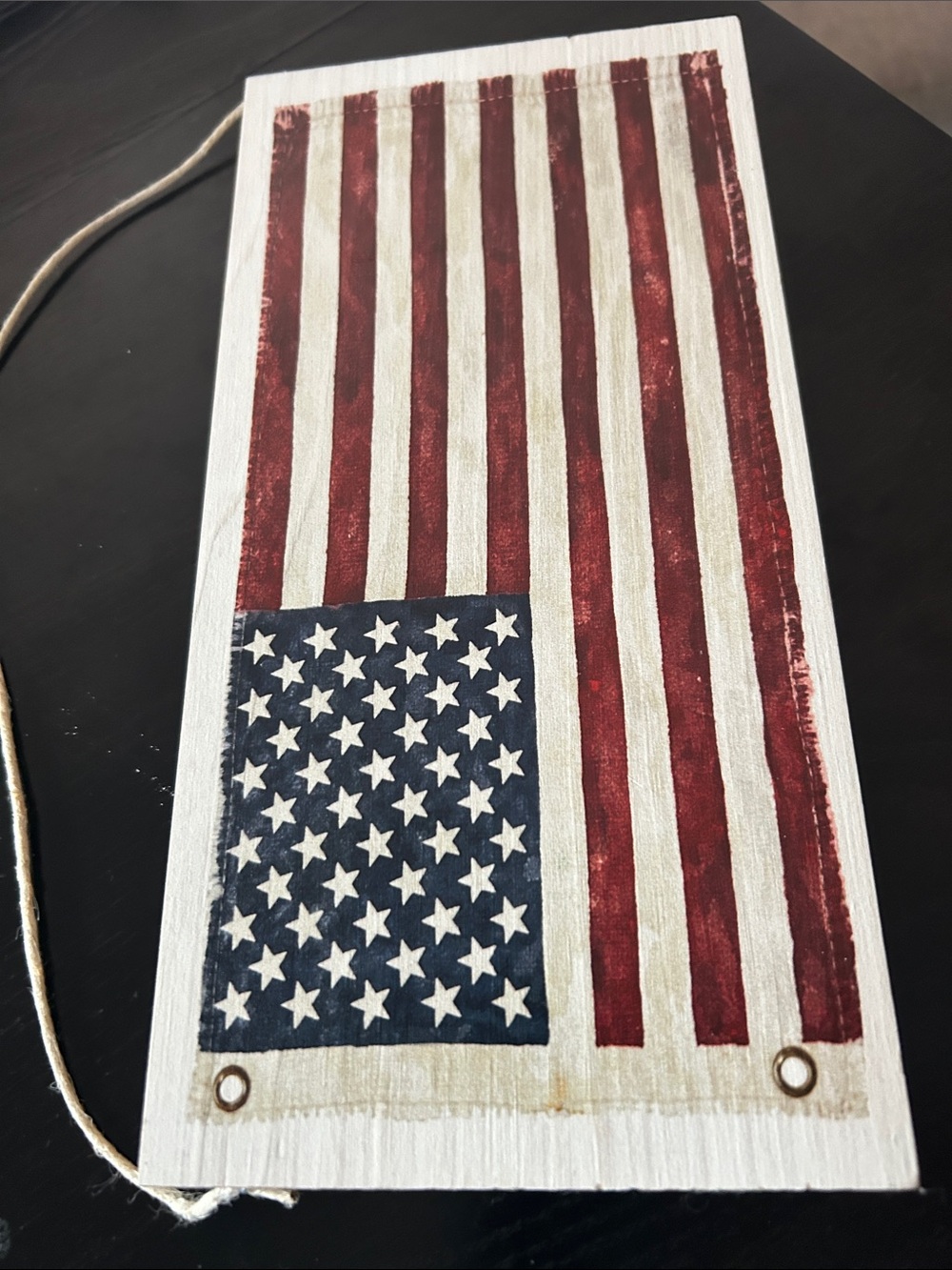 Rustic American Flag Wood Wall Hanging - Red, White & Blue - Picture 3 of 3